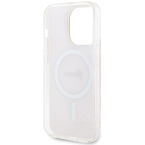 Guess MagSafe dėklas iPhone 15 Pro – rožinis