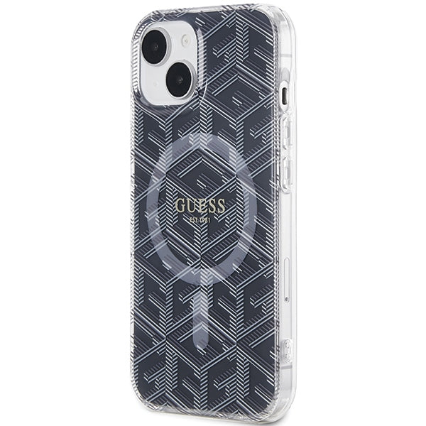 Guess MagSafe dėklas iPhone 15 Plus / 14 Plus – juodas
