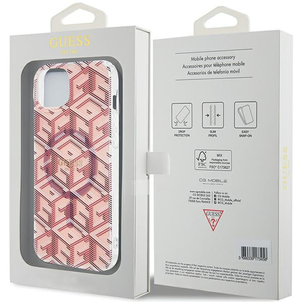 Guess MagSafe dėklas iPhone 15 Plus / 14 Plus – rožinis