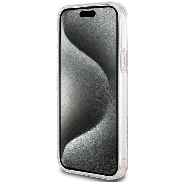 Guess MagSafe dėklas iPhone 15 Plus / 14 Plus – rudas