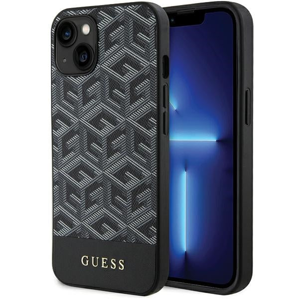 Guess GCube Stripes MagSafe dėklas iPhone 15/14/13 – juodas