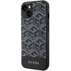 Guess GCube Stripes MagSafe dėklas iPhone 15/14/13 – juodas
