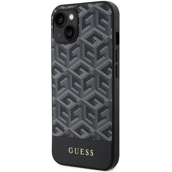 Guess GCube Stripes MagSafe dėklas iPhone 15/14/13 – juodas