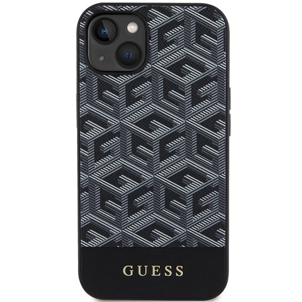Guess GCube Stripes MagSafe dėklas iPhone 15/14/13 – juodas