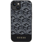 Guess GCube Stripes MagSafe dėklas iPhone 15/14/13 – juodas