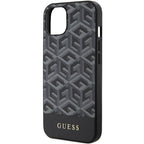 Guess GCube Stripes MagSafe dėklas iPhone 15/14/13 – juodas