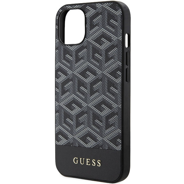 Guess GCube Stripes MagSafe dėklas iPhone 15/14/13 – juodas