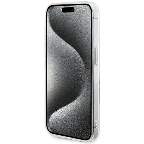 Guess MagSafe dėklas iPhone 15 Pro Max – skaidrus