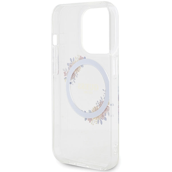 Guess MagSafe dėklas iPhone 15 Pro Max – skaidrus