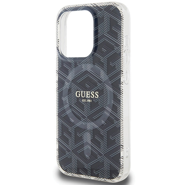 Guess MagSafe dėklas iPhone 15 Pro Max – juodas