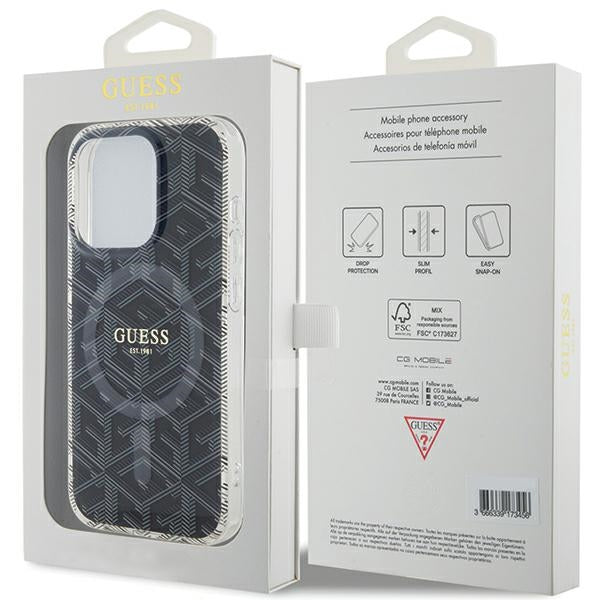Guess MagSafe dėklas iPhone 15 Pro Max – juodas