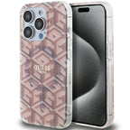 Guess MagSafe dėklas iPhone 15 Pro Max – rožinis