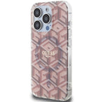 Guess MagSafe dėklas iPhone 15 Pro Max – rožinis
