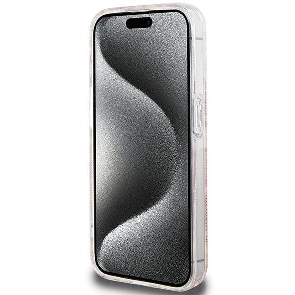 Guess MagSafe dėklas iPhone 15 Pro Max – rožinis