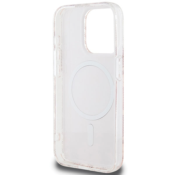 Guess MagSafe dėklas iPhone 15 Pro Max – rožinis