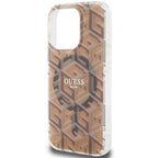 Guess MagSafe dėklas iPhone 15 Pro Max – rudas