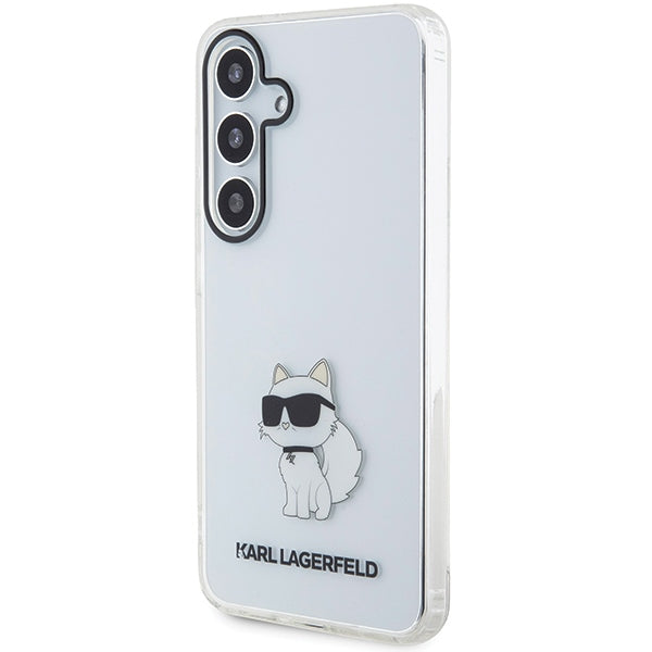 Karl Lagerfeld Choupette dėklas Samsung S24+ – skaidrus