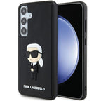 Karl Lagerfeld 3D Rubber Ikonik dėklas Galaxy S24 – juodas