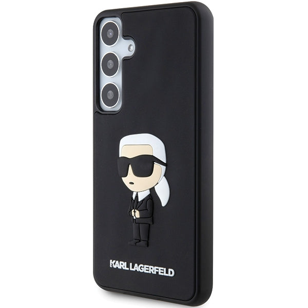 Karl Lagerfeld 3D Rubber Ikonik dėklas Galaxy S24 – juodas