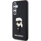 Karl Lagerfeld 3D Rubber Ikonik dėklas Galaxy S24 – juodas