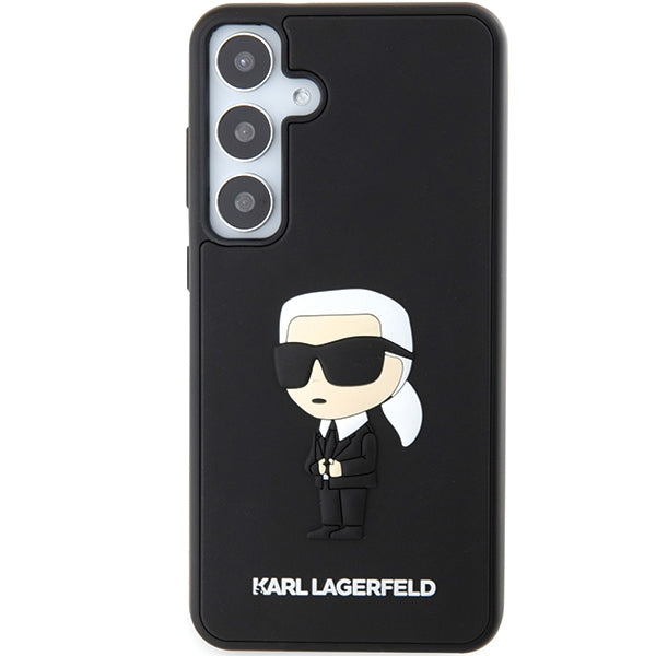 Karl Lagerfeld 3D Rubber Ikonik dėklas Galaxy S24 – juodas