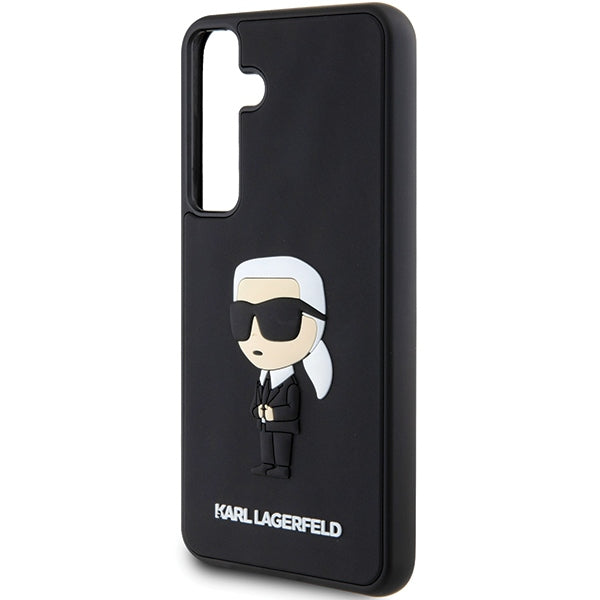 Karl Lagerfeld 3D Rubber Ikonik dėklas Galaxy S24 – juodas