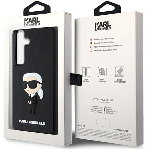 Karl Lagerfeld 3D Rubber Ikonik dėklas Galaxy S24 – juodas