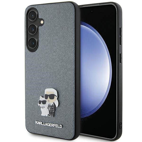 Karl Lagerfeld Saffiano dėklas Galaxy S24 – pilkas