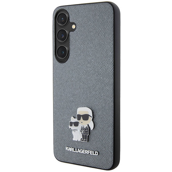 Karl Lagerfeld Saffiano dėklas Galaxy S24 – pilkas
