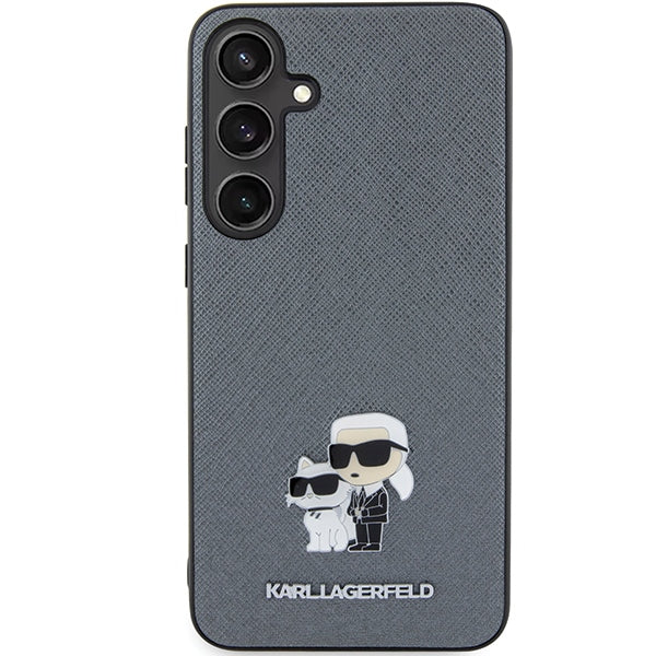 Karl Lagerfeld Saffiano dėklas Galaxy S24 – pilkas