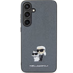 Karl Lagerfeld Saffiano dėklas Galaxy S24 – pilkas