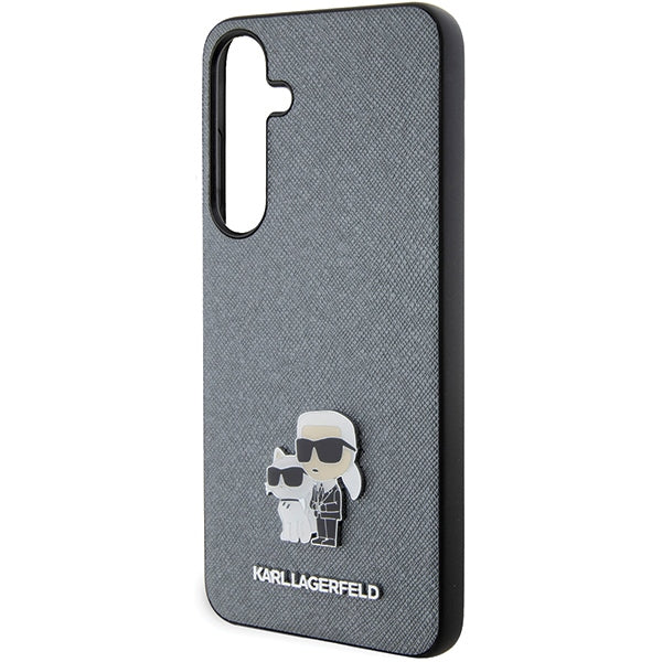 Karl Lagerfeld Saffiano dėklas Galaxy S24 – pilkas