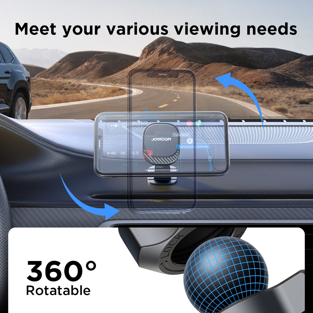 Joyroom magnetinis automobilinis telefono laikiklis JR-ZS400 ant prietaisų skydelio, juodas