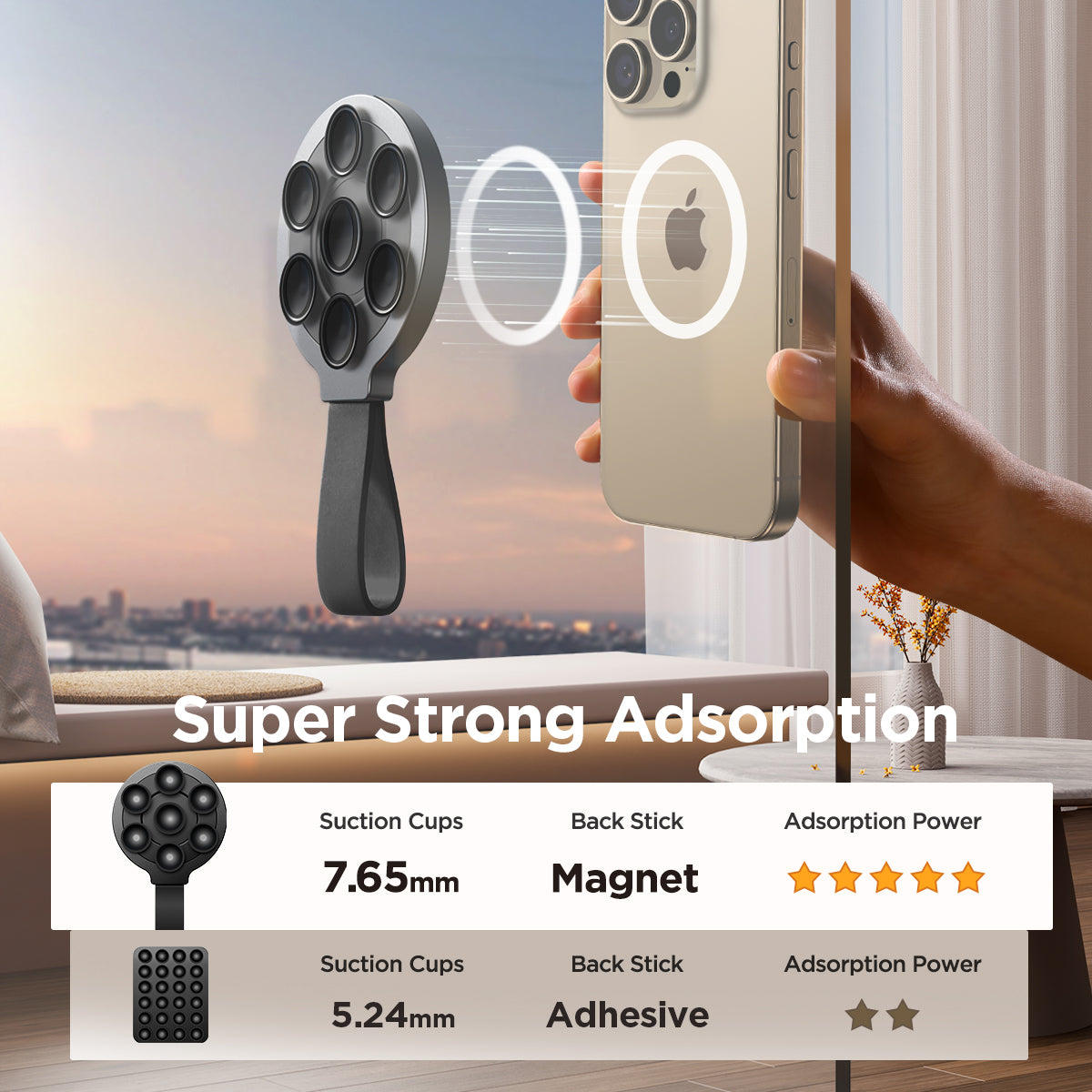 Joyroom magnetinis telefono laikiklis JR-ZS393 su siurbtukais, juodas