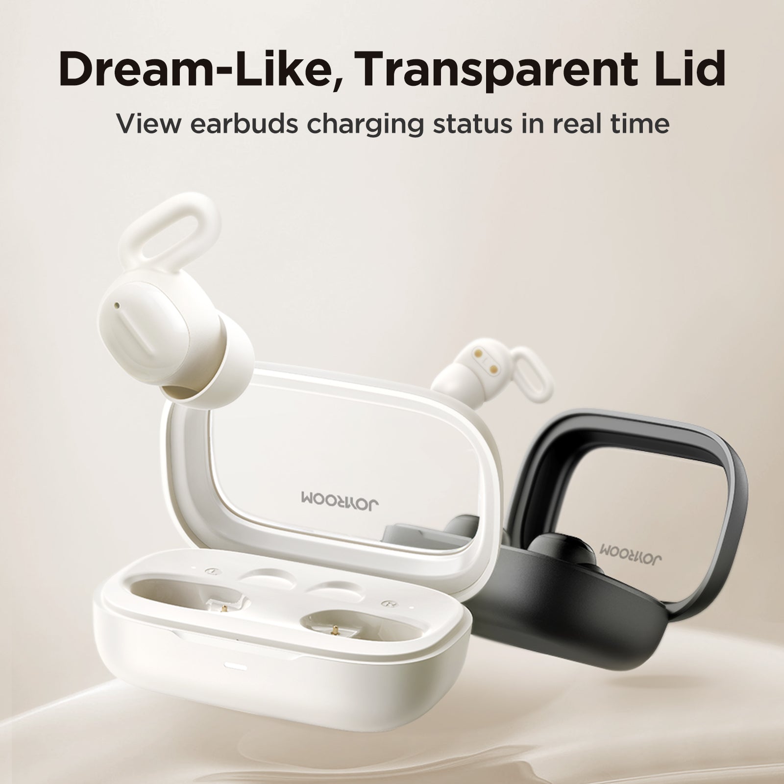 Joyroom JR-TS1 Cozydots serijos belaidės TWS ausinės, skirtos miegui ANC Bluetooth 5.3 – juodos