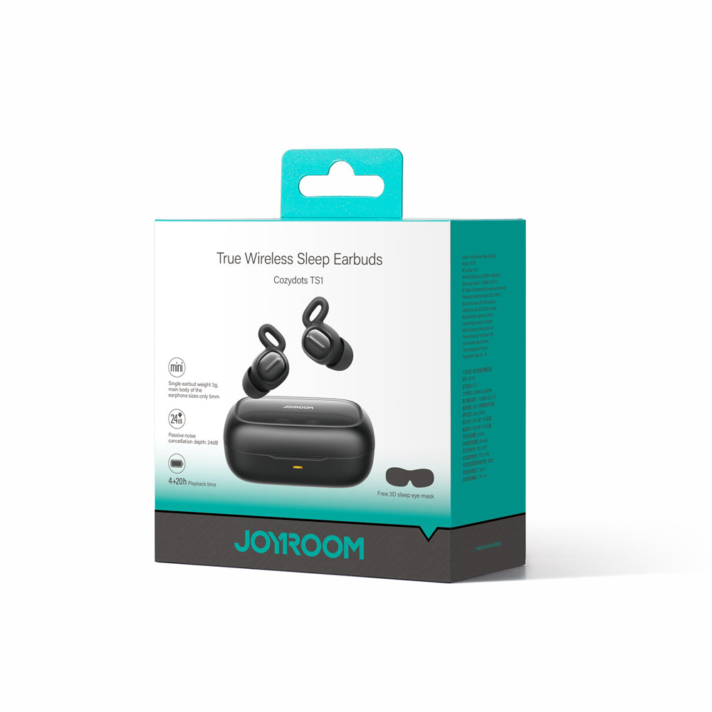 Joyroom JR-TS1 Cozydots serijos belaidės TWS ausinės, skirtos miegui ANC Bluetooth 5.3 – juodos