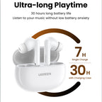 Ugreen HiTune T6 belaidės ausinės su ANC funkcija + USB-A – USB-C laidas – baltos -- Headphones