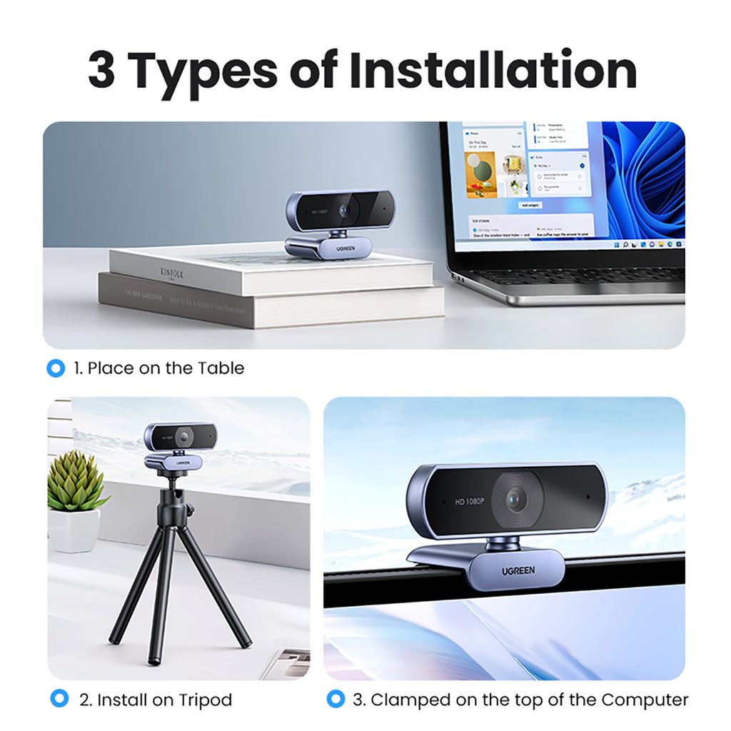 Ugreen CM678 USB HD Interneto kamera - Pilka -- Uncategorized