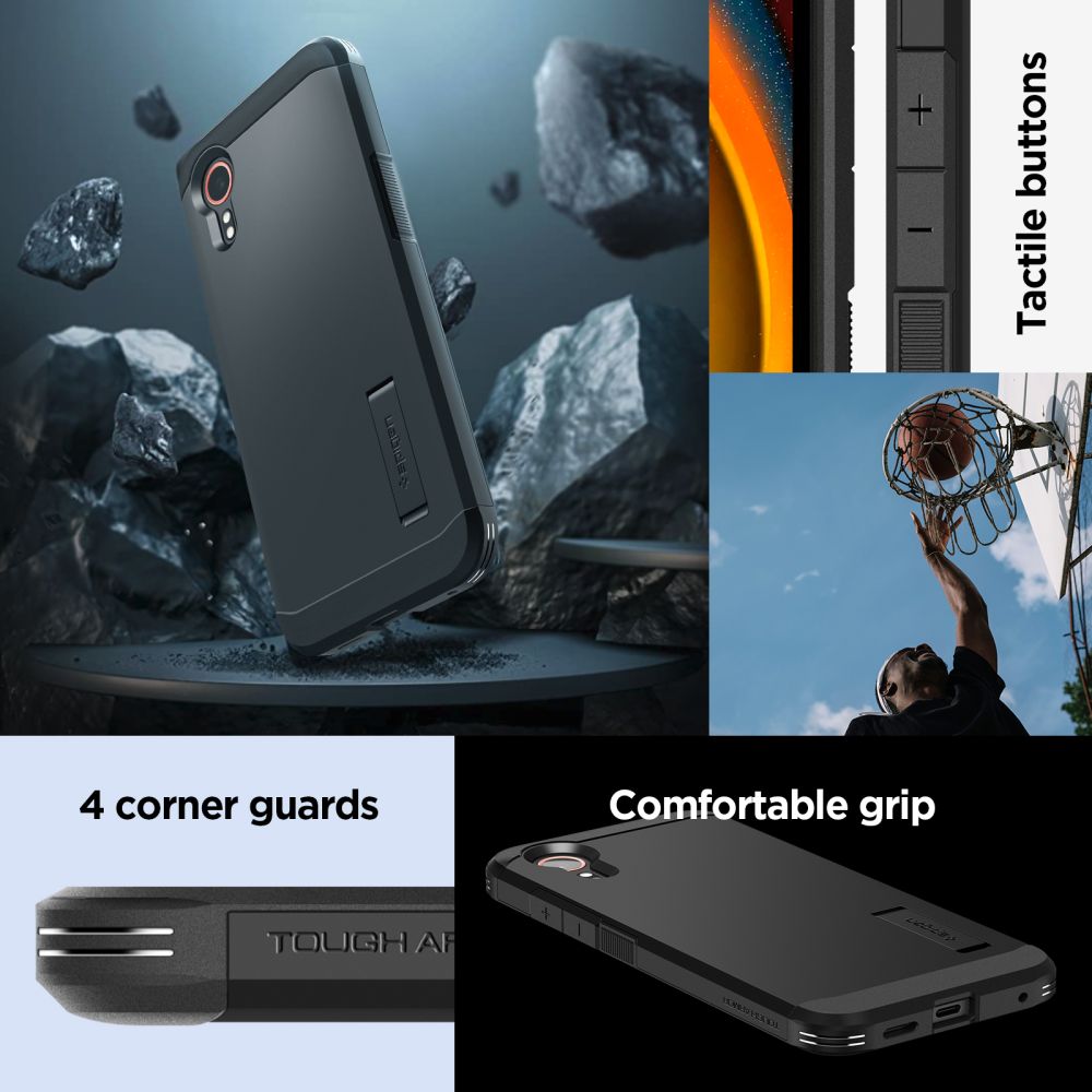 Spigen Tough Armor dėklas Samsung Galaxy XCover 7 – juodas -- Samsung Galaxy XCover 7