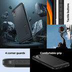 Spigen Tough Armor dėklas Samsung Galaxy XCover 7 – juodas -- Samsung Galaxy XCover 7