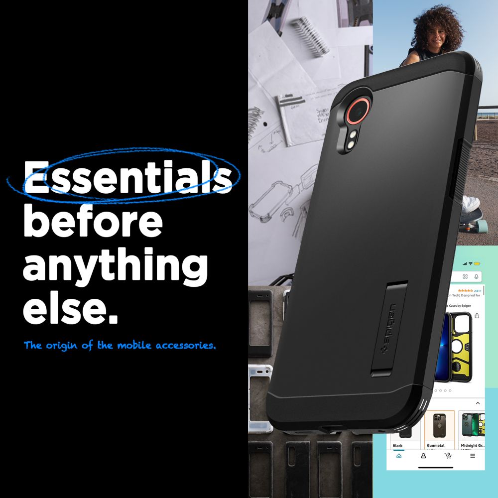 Spigen Tough Armor dėklas Samsung Galaxy XCover 7 – juodas -- Samsung Galaxy XCover 7