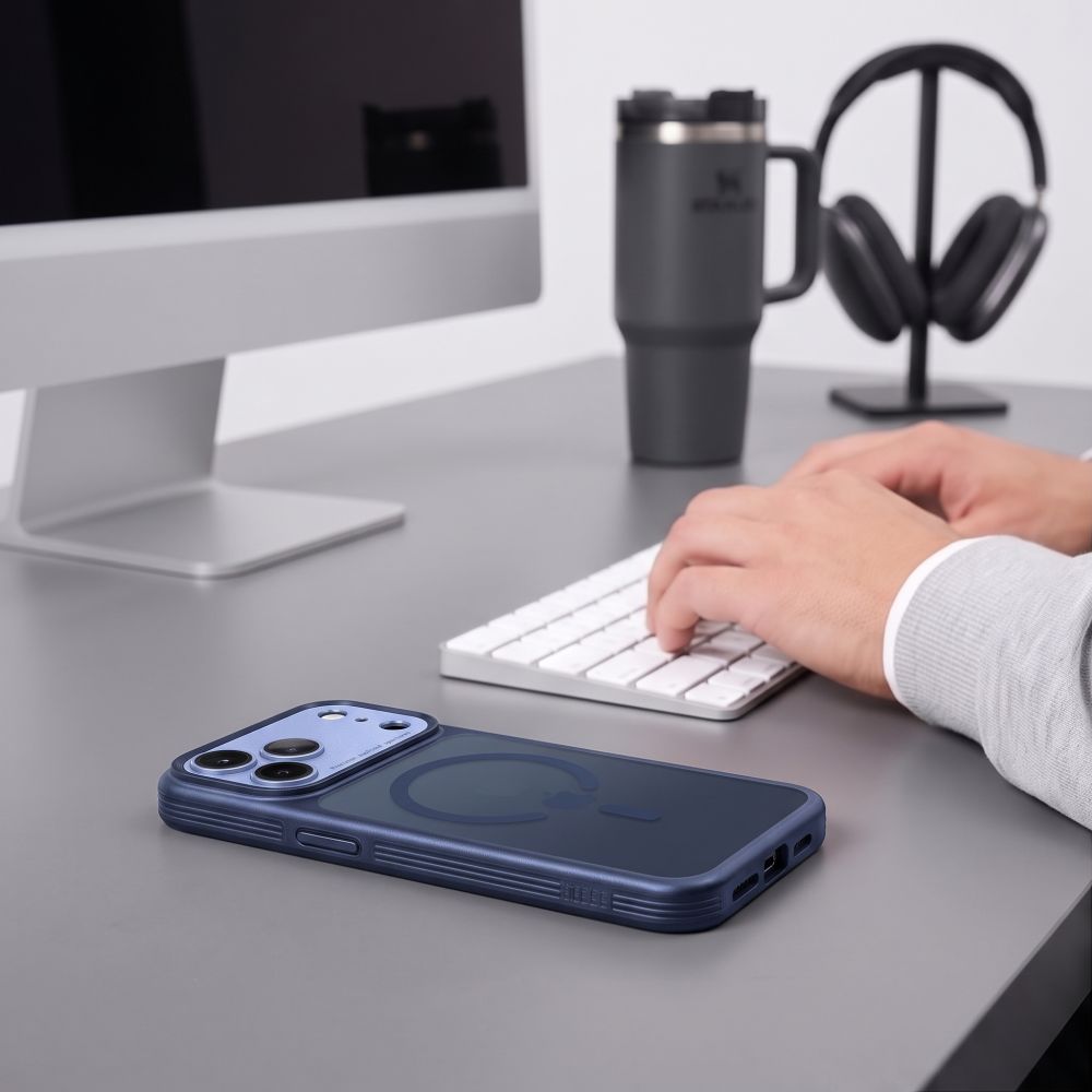 Dėklas Tech-Protect MagPrime MagSafe CC iPhone 17 Pro / 18 Pro, matinis tamsiai mėlynas -- iPhone 17 Pro, iPhone 18 Pro