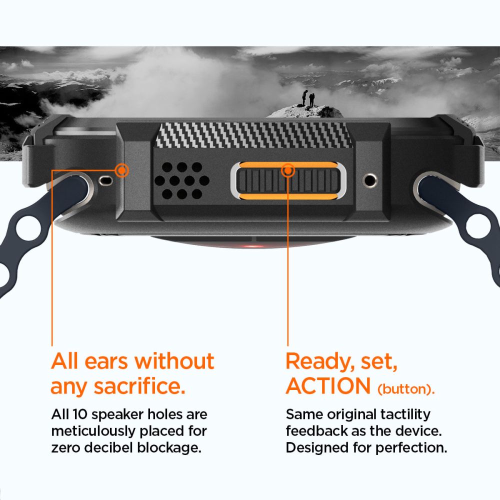 Dėklas Spigen Rugged Armor Apple Watch Ultra 1 / 2 (49 mm), matinis juodas -- Apple Watch Ultra (49 mm), Apple Watch...