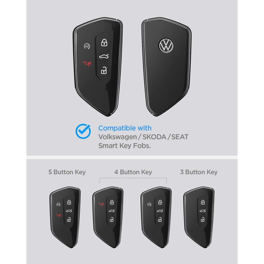 Dėklas Spigen VK100 Volkswagen / Seat / Škoda automobilio raktui, juodas -- SPIGEN//Akcesoria