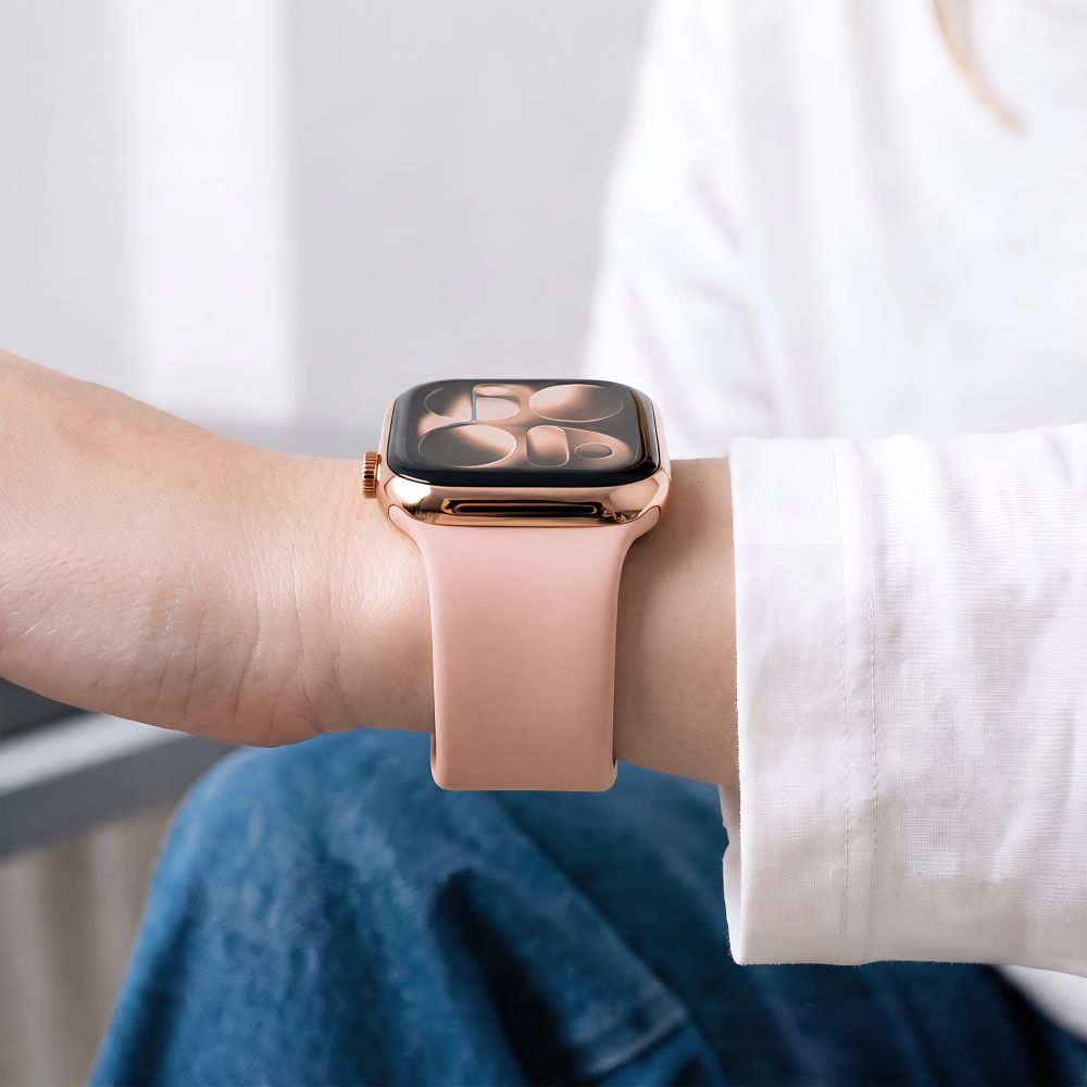 Dirželis Tech-Protect Silicone Apple Watch 8 / 9 / 10 / 11 / 12 / SE / Ultra (44 / 45 / 46 / 49 mm), dulkėtas rožinis --...