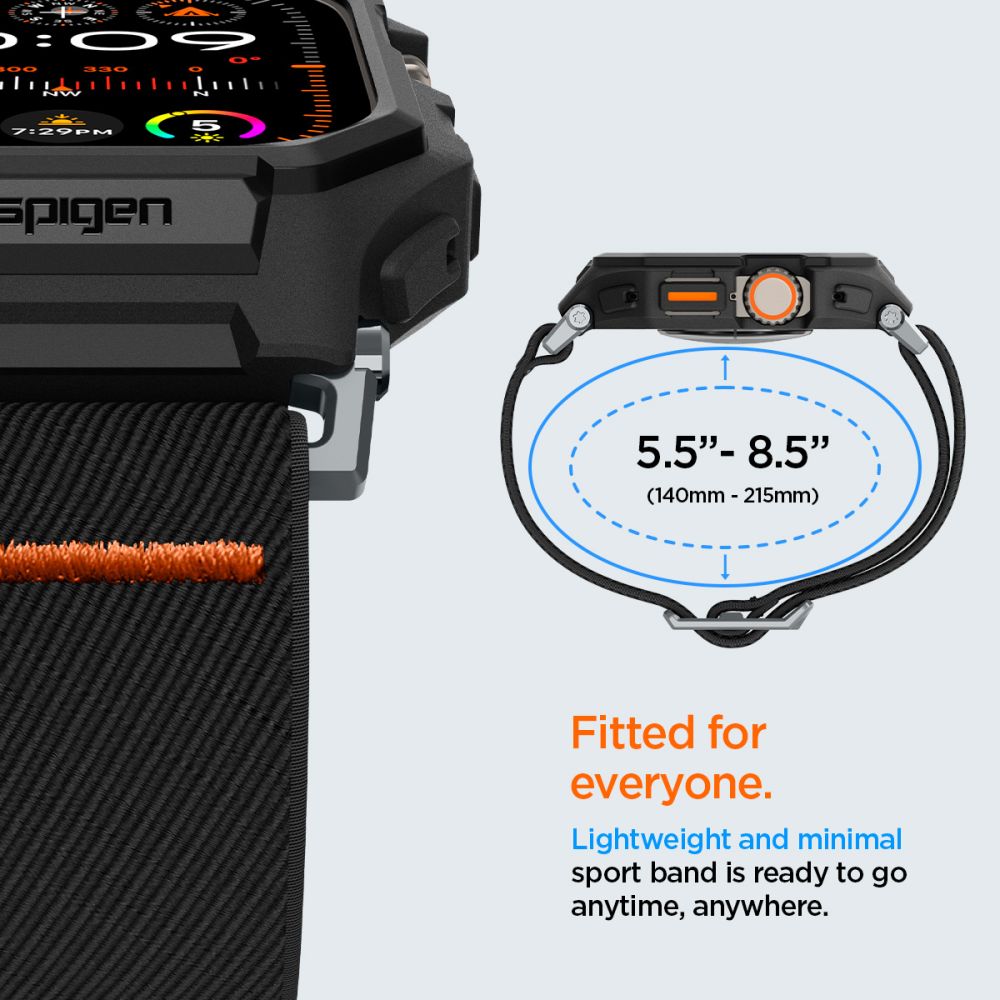 Spigen Lite Fit Pro dirželis Apple Watch Ultra 49 mm – juodas