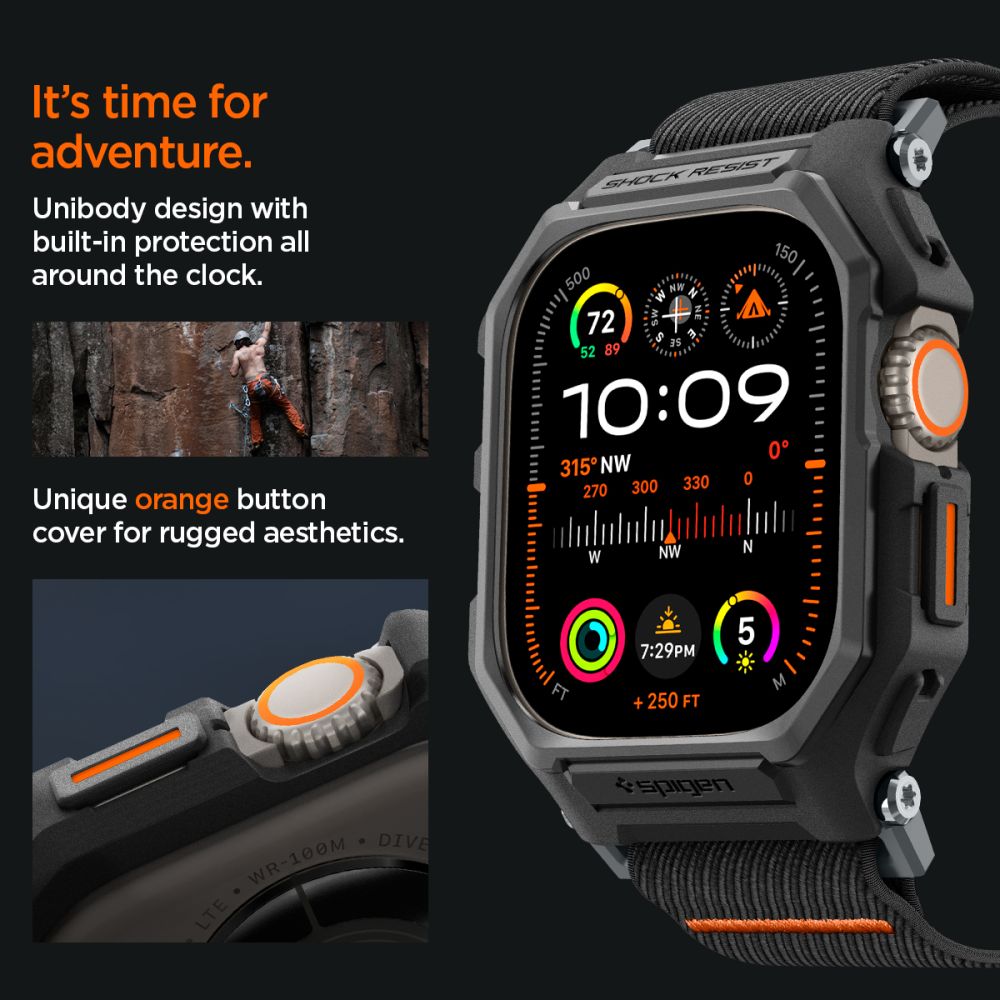Spigen Lite Fit Pro dirželis Apple Watch Ultra 49 mm – juodas