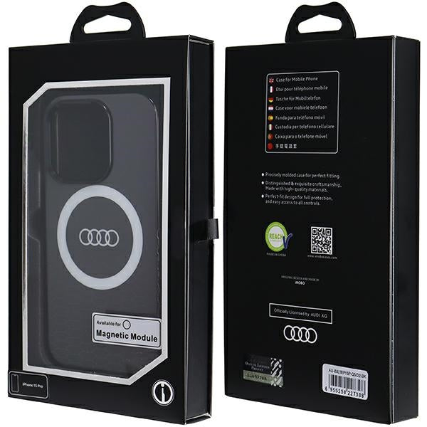 Audi MagSafe dėklas iPhone 15 Pro – juodas