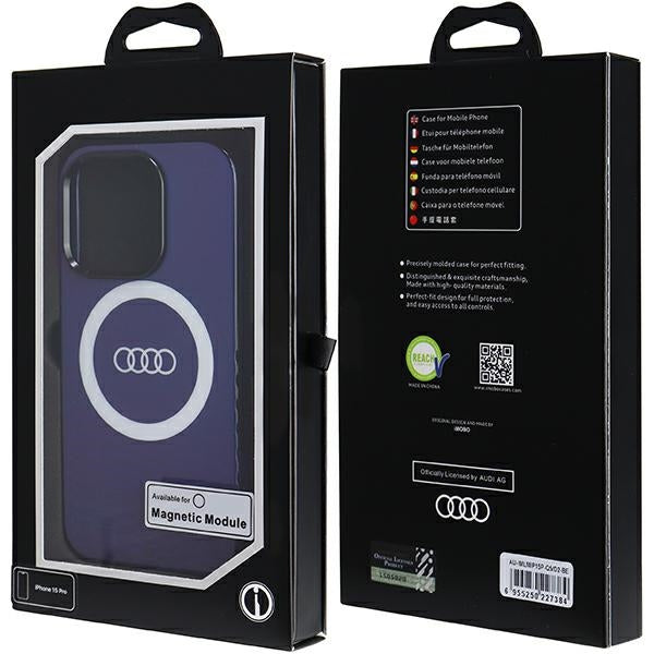 Audi MagSafe dėklas iPhone 15 Pro – mėlynas