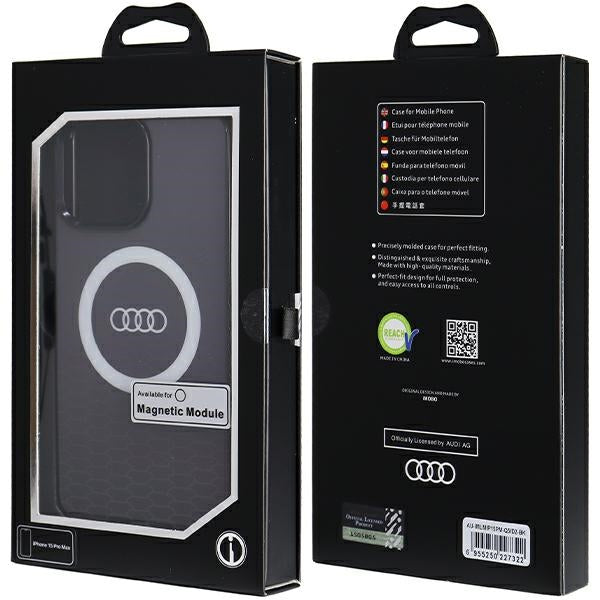 Audi MagSafe dėklas iPhone 15 Pro Max – juodas